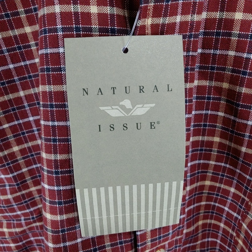 Natural Issue Men's Long Sleeve Button Down XXL PLAID TEAK SHIRT 100% Cotton NWT - Picture 3 of 6